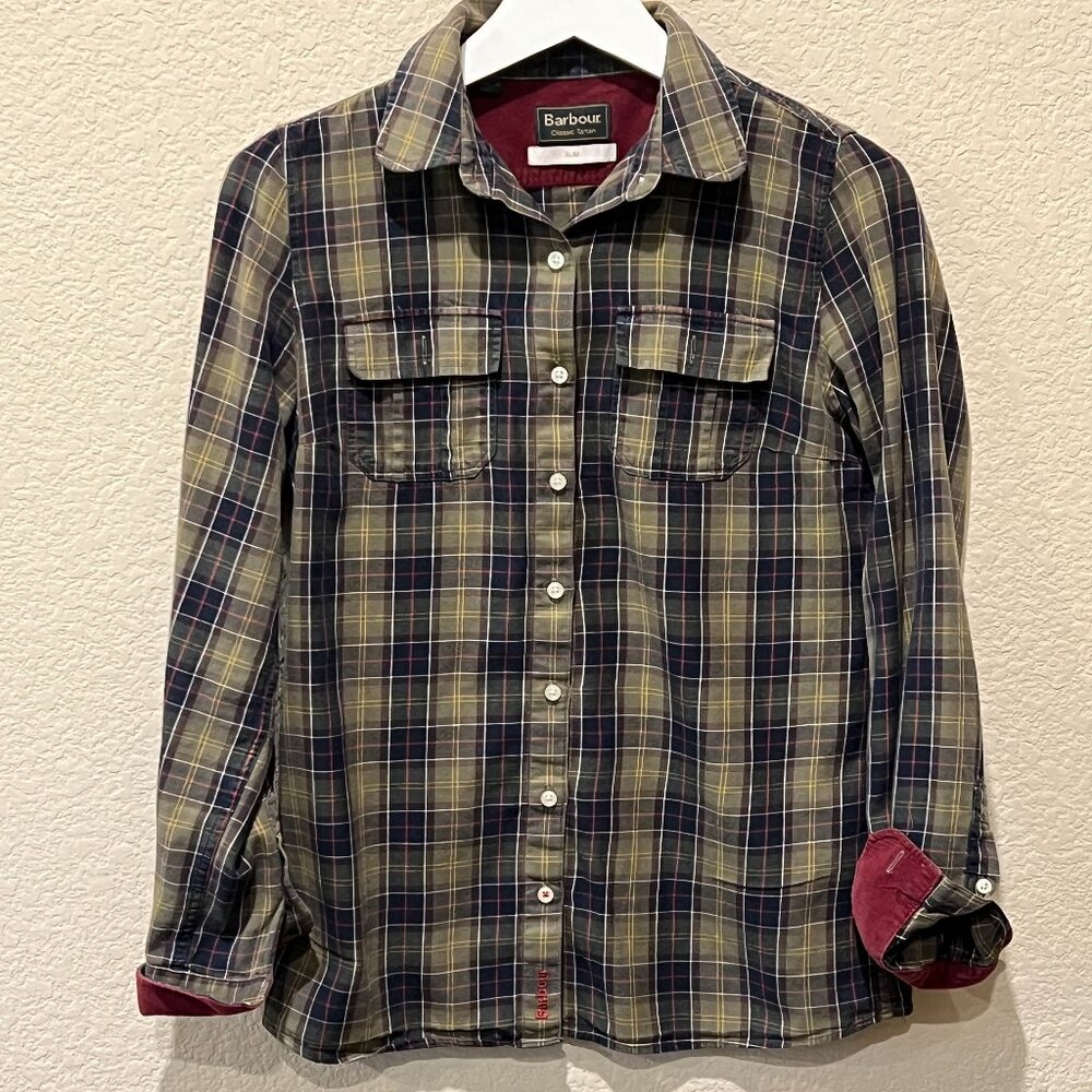 Barbour Southgate Classic Tartan Slim Button Down Size US 6